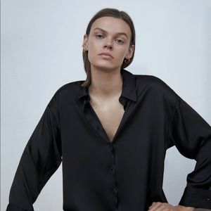 NWT Zara Satin effect blouse
